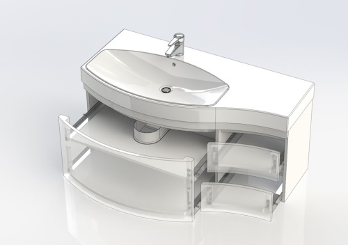 Тумба Aquanet Опера 115 L черный (3 ящика)